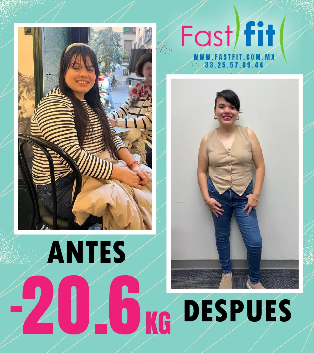 Disminución de 20.6 kg