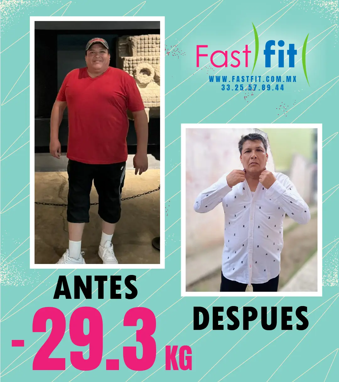 Disminución de 29.3 kg