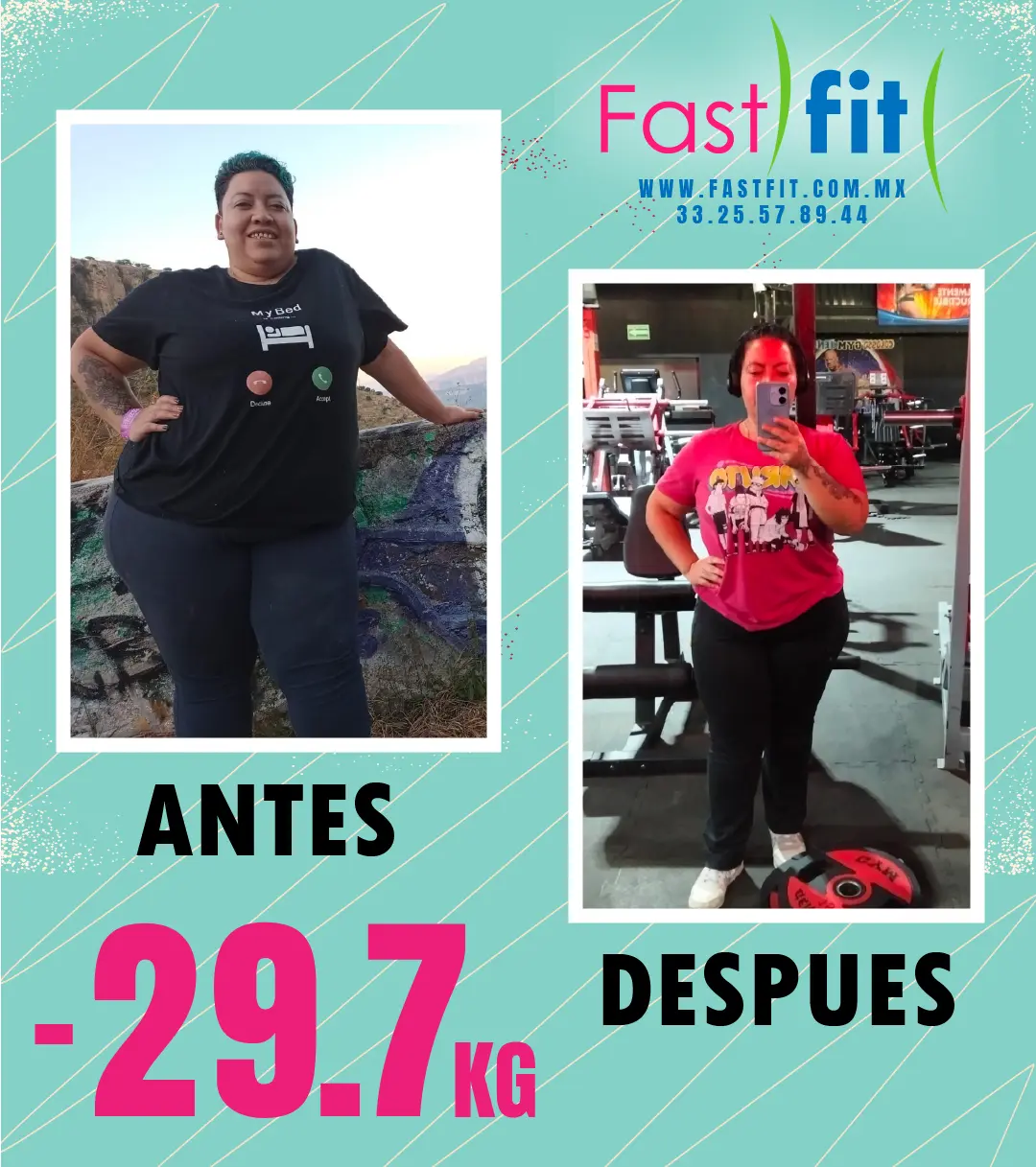 Disminución de 29.7 KG
